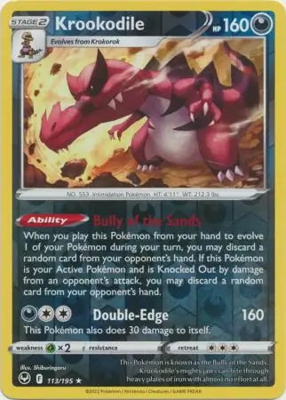 Silver Tempest Krookodile #113/195 reverse holo